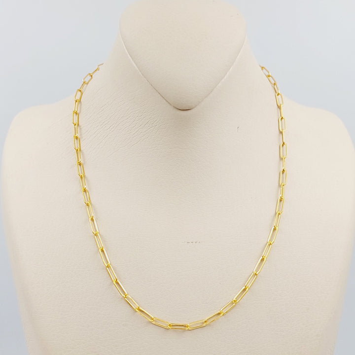 21K Gold 45cm Medium Thickness Paperclip Chain by Saeed Jewelry - Image 2