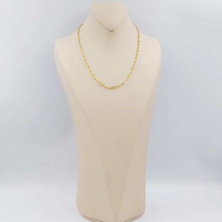 21K Gold 45cm Medium Thickness Paperclip Chain by Saeed Jewelry - Image 3