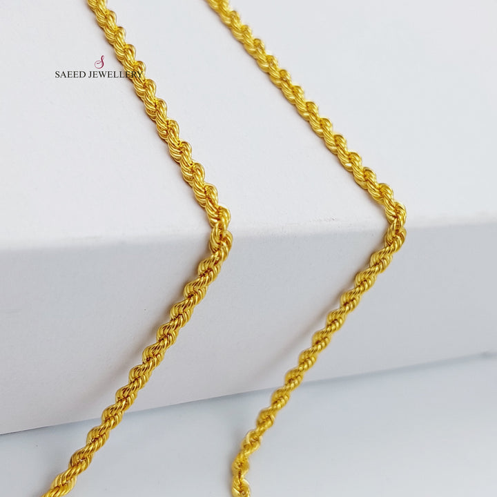 21K Gold 45cm Medium Thickness Rope Chain by Saeed Jewelry - Image 6