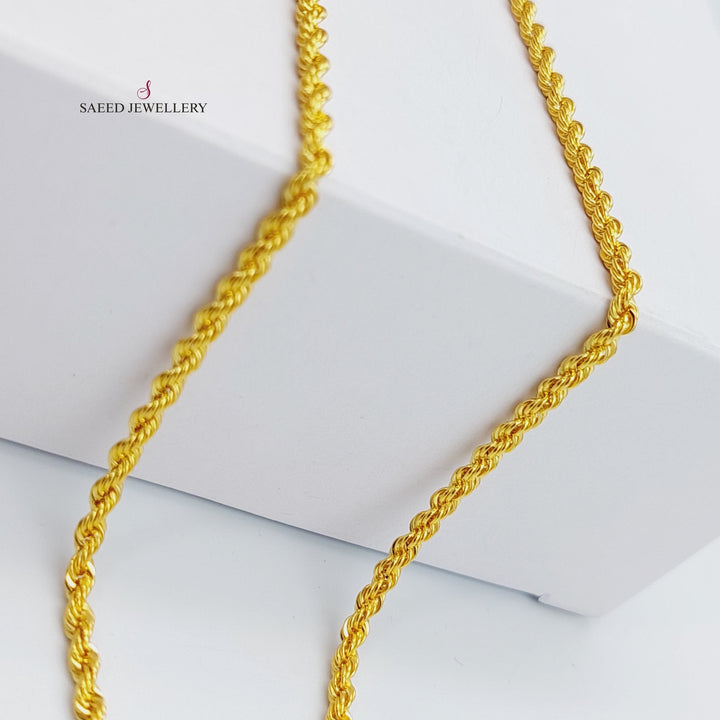 21K Gold 45cm Medium Thickness Rope Chain by Saeed Jewelry - Image 6