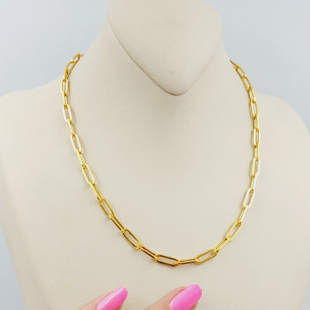 21K Gold 45cm Paperclip Bold Chain by Saeed Jewelry - Image 1