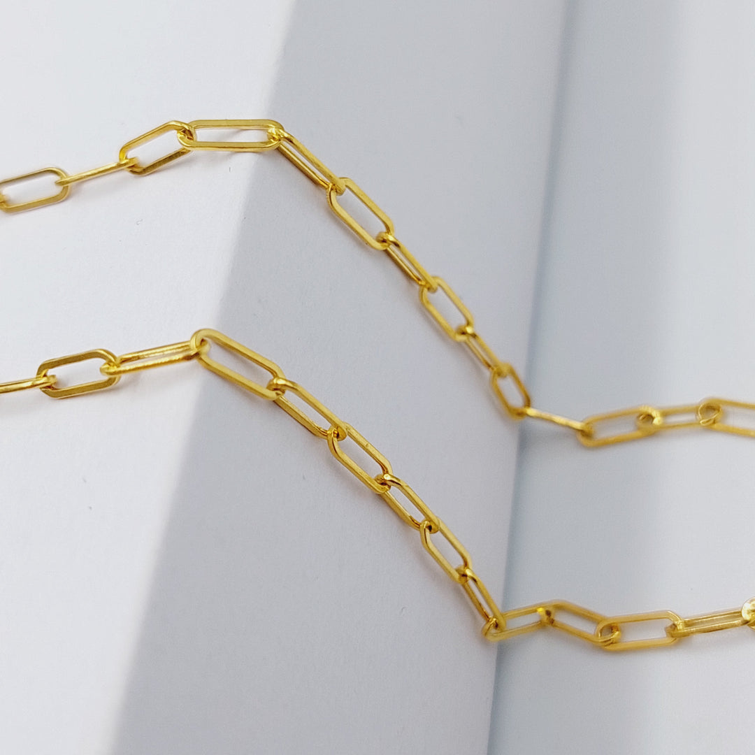 21K Gold 45cm Paperclip Chain by Saeed Jewelry - Image 4