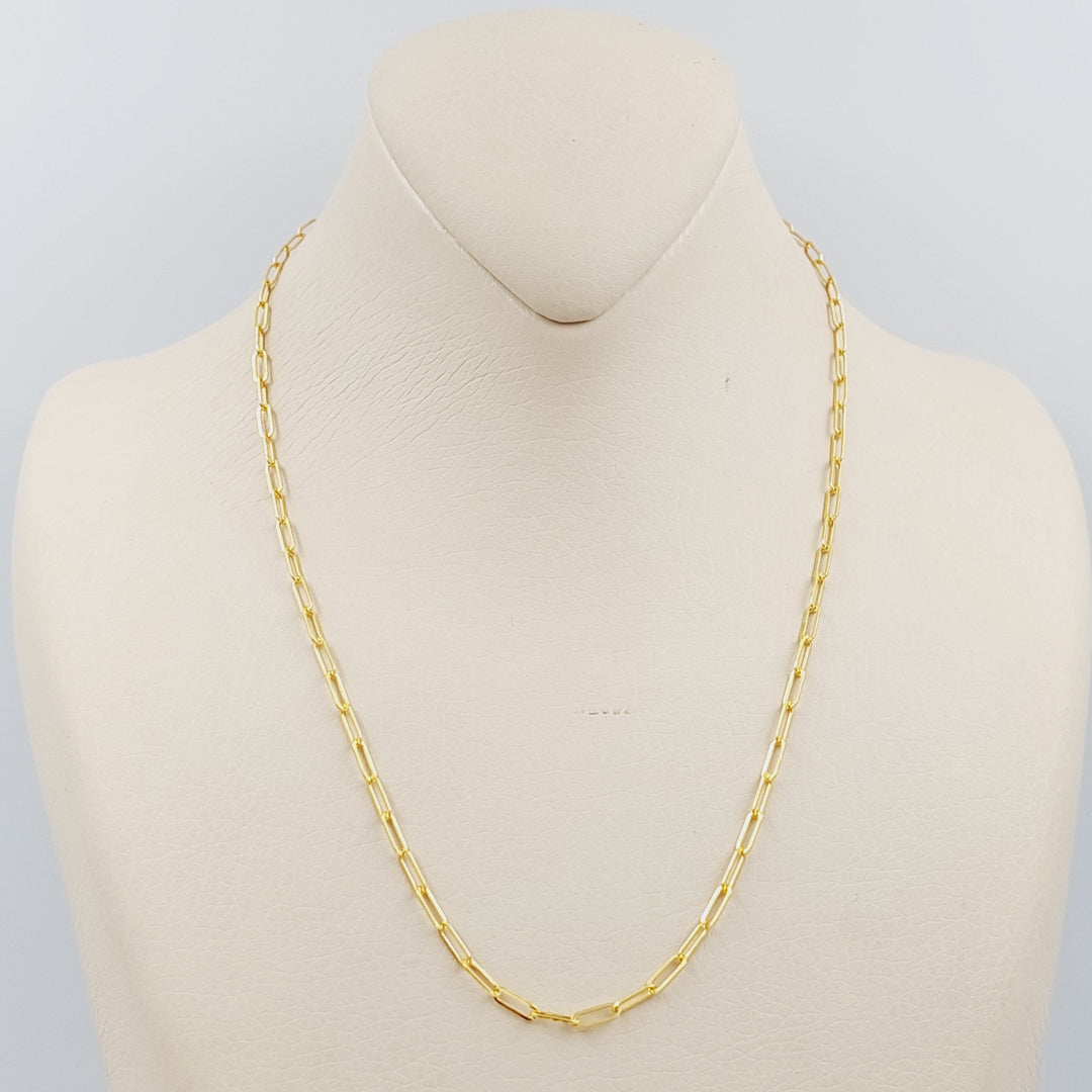 21K Gold 45cm Paperclip Chain by Saeed Jewelry - Image 1