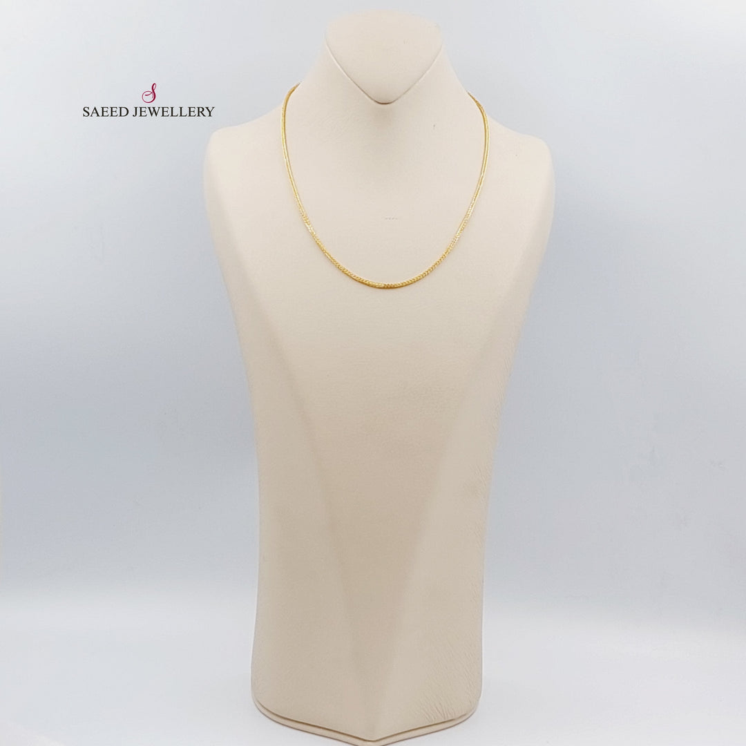 21K Gold 45cm Franco Thin Chain by Saeed Jewelry - Image 4