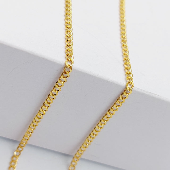 21K Gold 45cm Thin Chain by Saeed Jewelry - Image 2