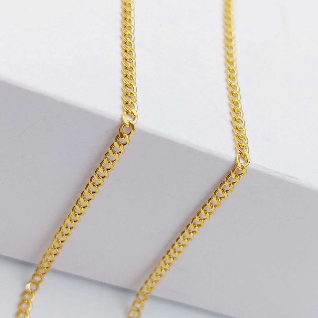 21K Gold 45cm Thin Chain by Saeed Jewelry - Image 4