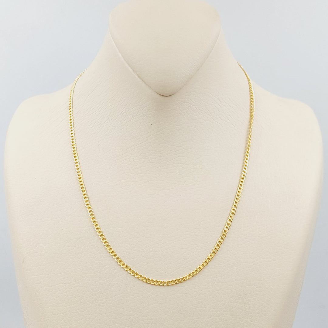 21K Gold 45cm Thin Chain by Saeed Jewelry - Image 3