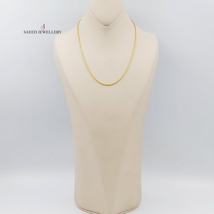 21K Gold 45cm Thin Rope Chain by Saeed Jewelry - Image 4