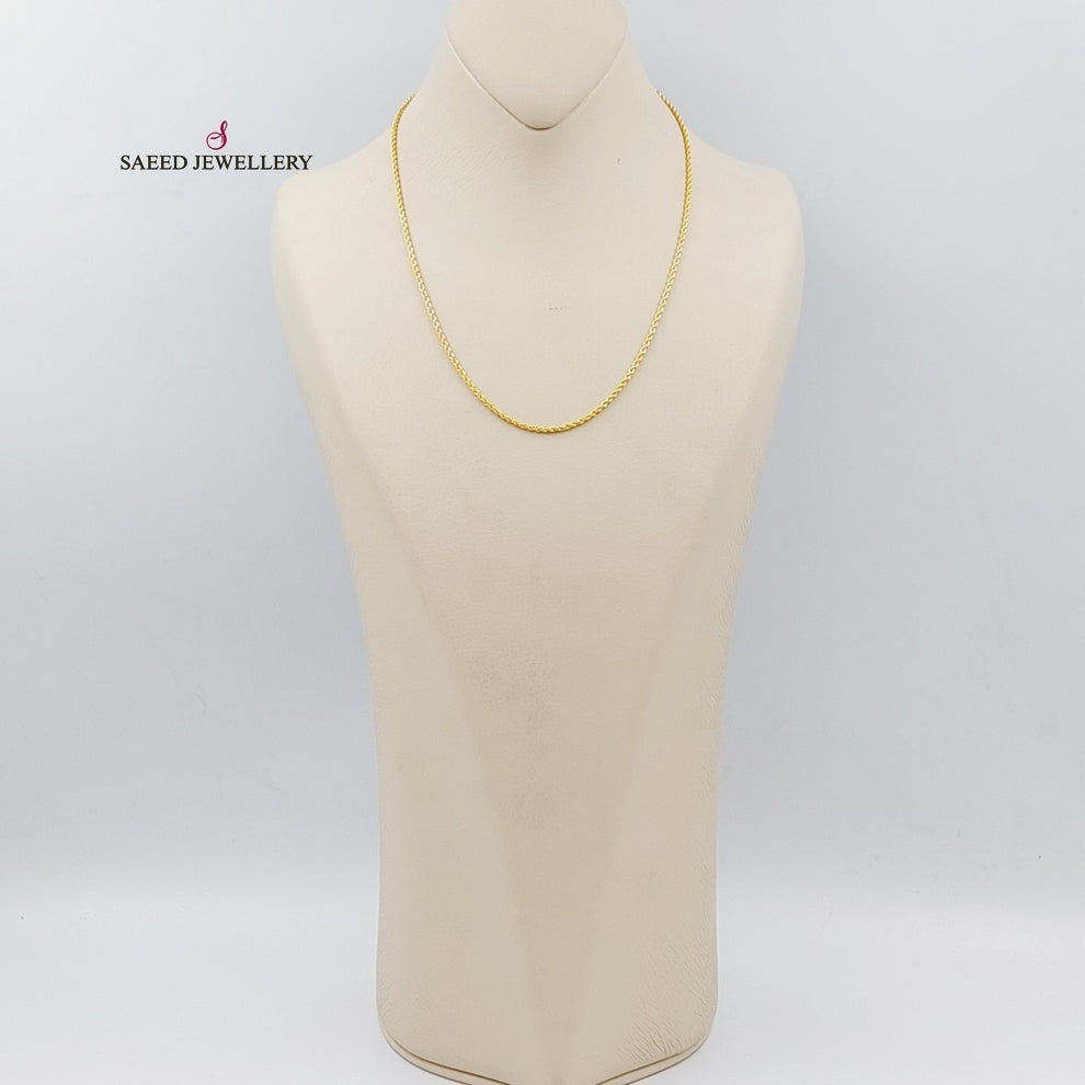 21K Gold 45cm Thin Rope Chain by Saeed Jewelry - Image 7