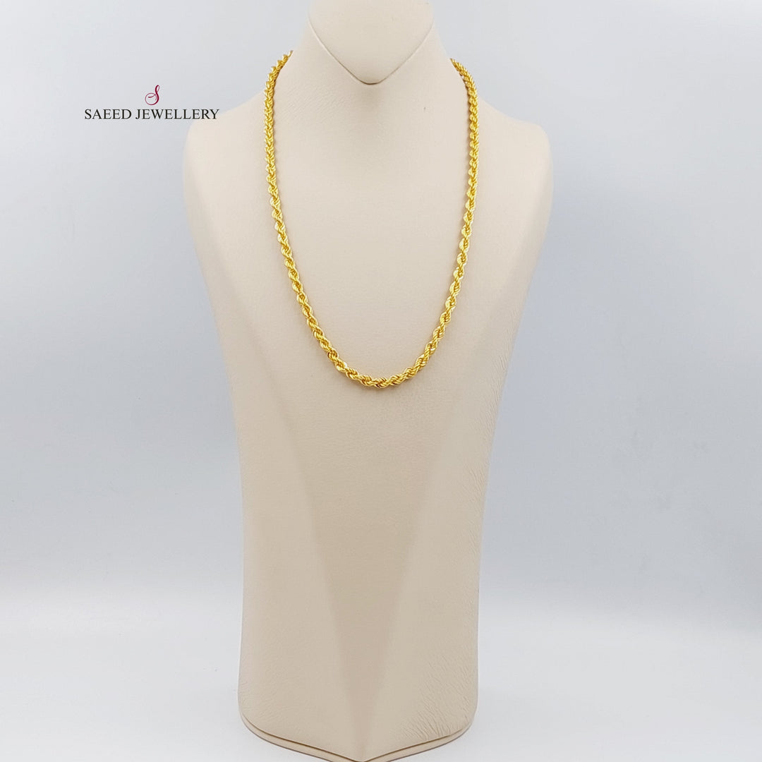 21K Gold 50cm Bold Rope Chain by Saeed Jewelry - Image 4