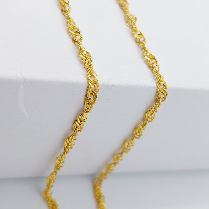 21K Gold 50cm Singapore Chain by Saeed Jewelry - Image 4