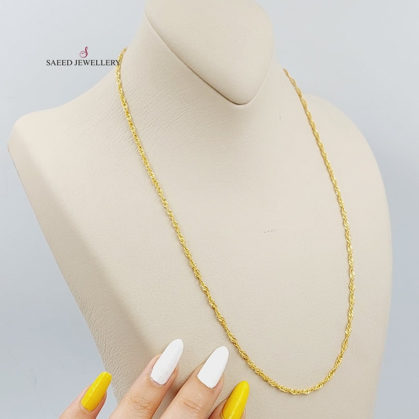 21K Gold 50cm Singapore Chain by Saeed Jewelry - Image 2