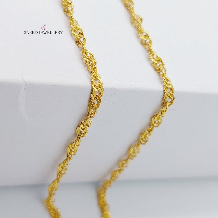 21K Gold 50cm Singapore Chain by Saeed Jewelry - Image 4