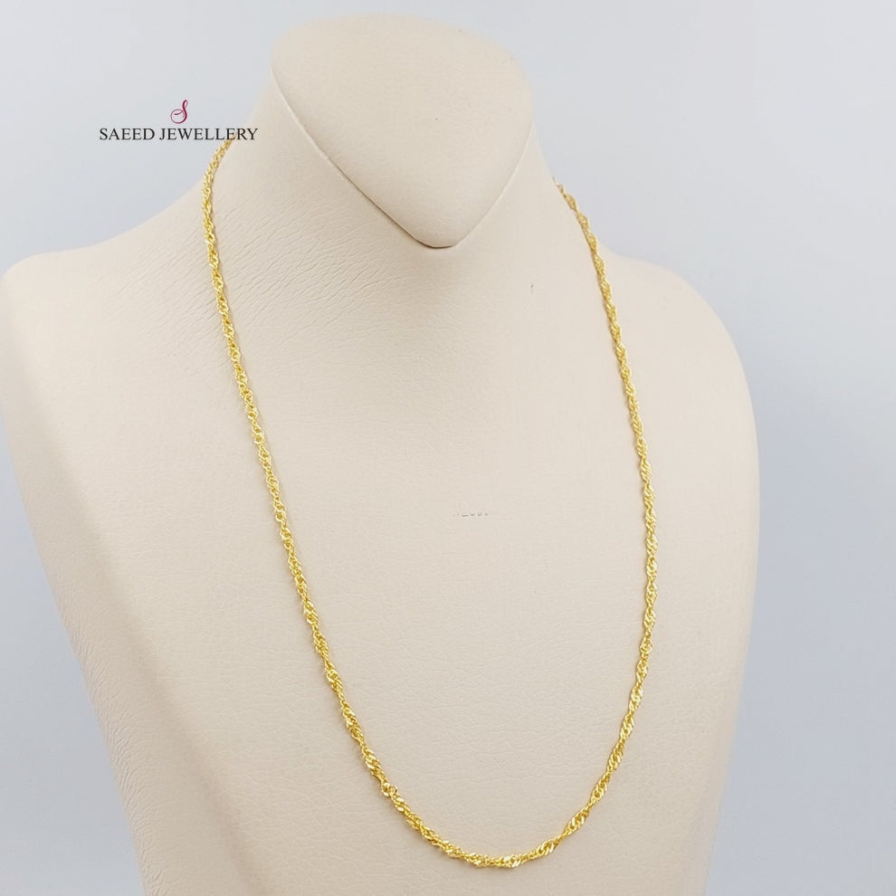 21K Gold 50cm Singapore Chain by Saeed Jewelry - Image 1