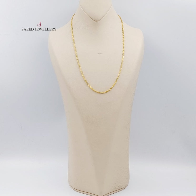 21K Gold 50cm Singapore Chain by Saeed Jewelry - Image 4