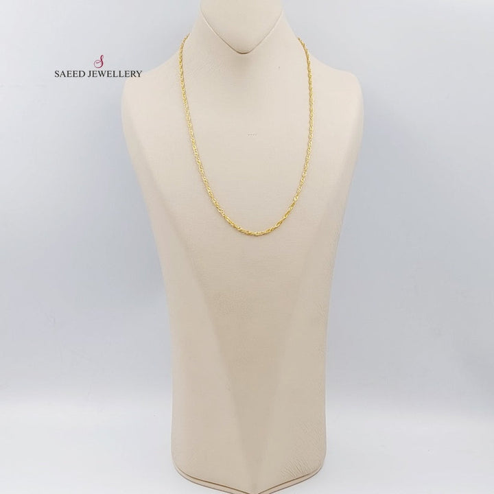 21K Gold 50cm Singapore Chain by Saeed Jewelry - Image 5