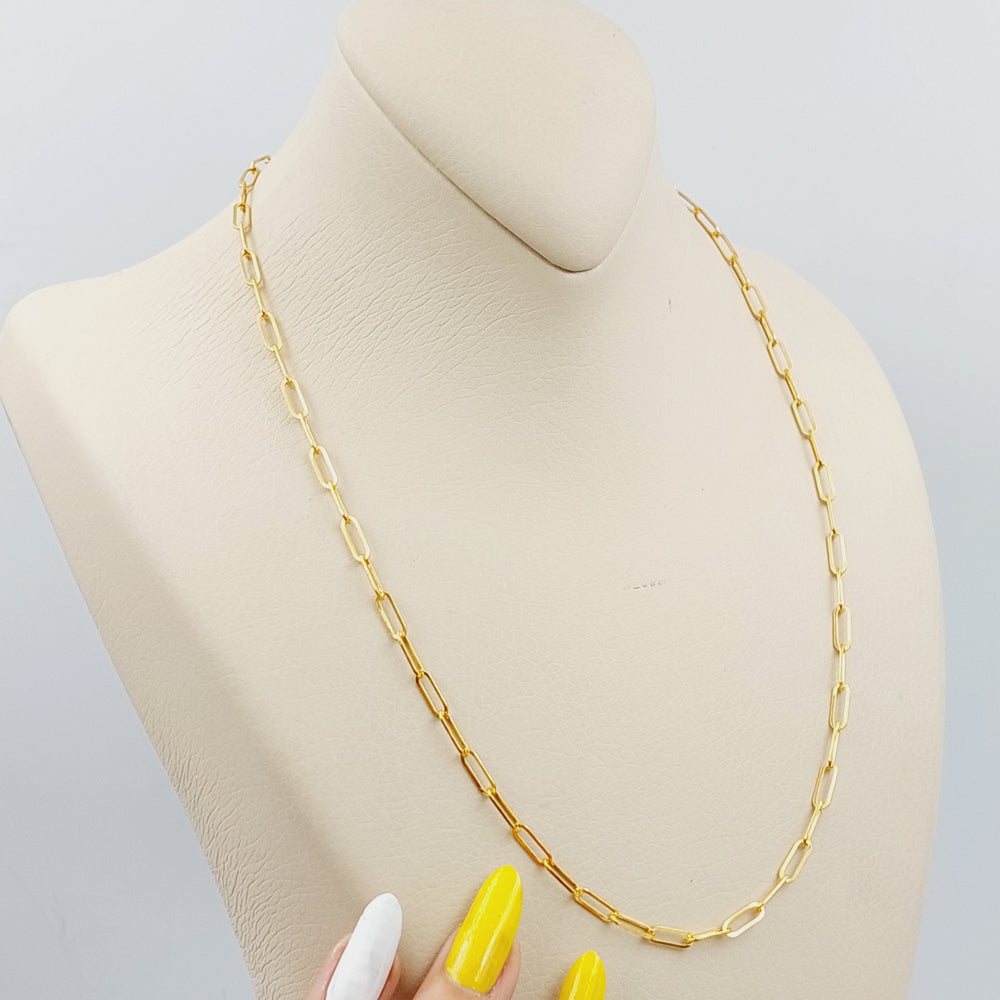 21K Gold 50cm Paperclip Medium Thickness Chain by Saeed Jewelry - Image 2