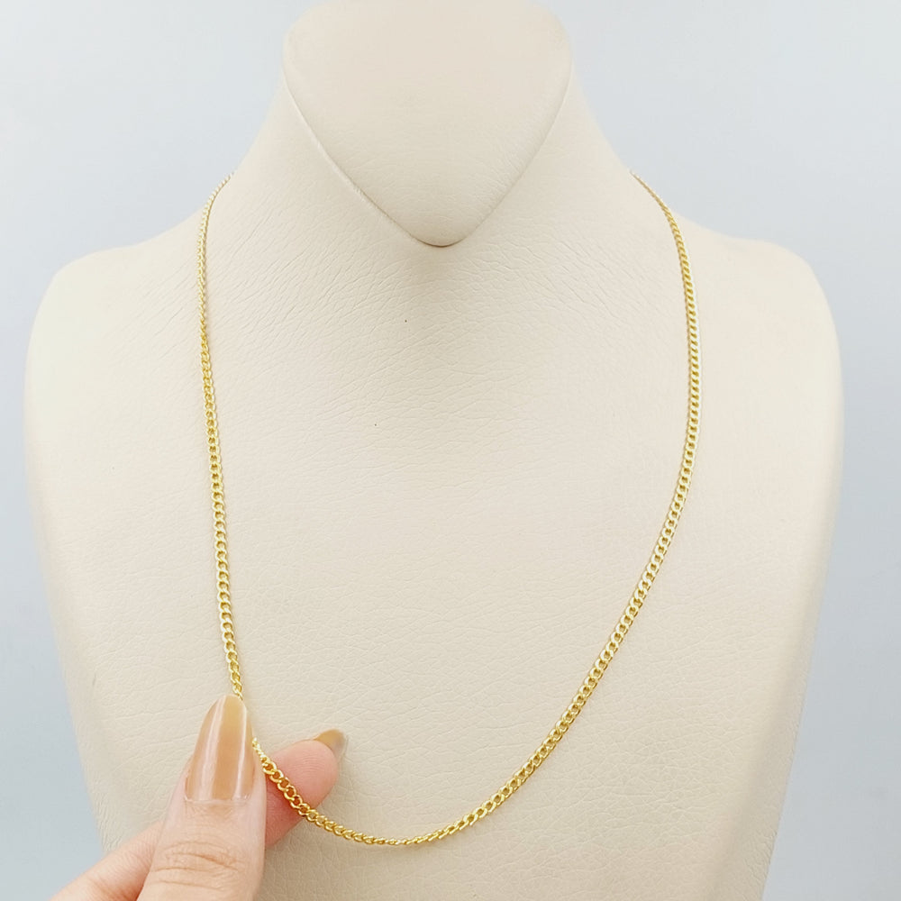 21K Gold 50cm Thin Chain by Saeed Jewelry - Image 2