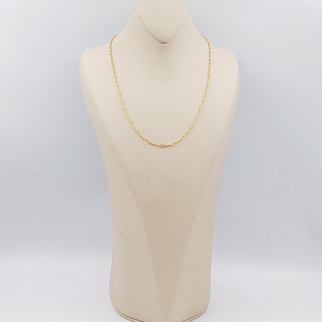 21K Gold 50cm Thin Paperclip Chain by Saeed Jewelry - Image 3