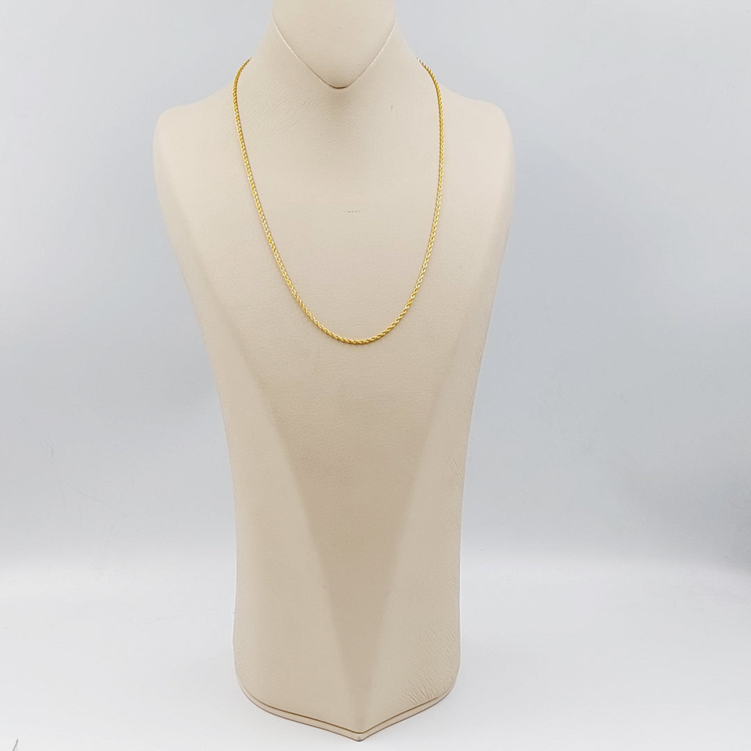 21K Gold 50cm Thin Rope Chain by Saeed Jewelry - Image 4