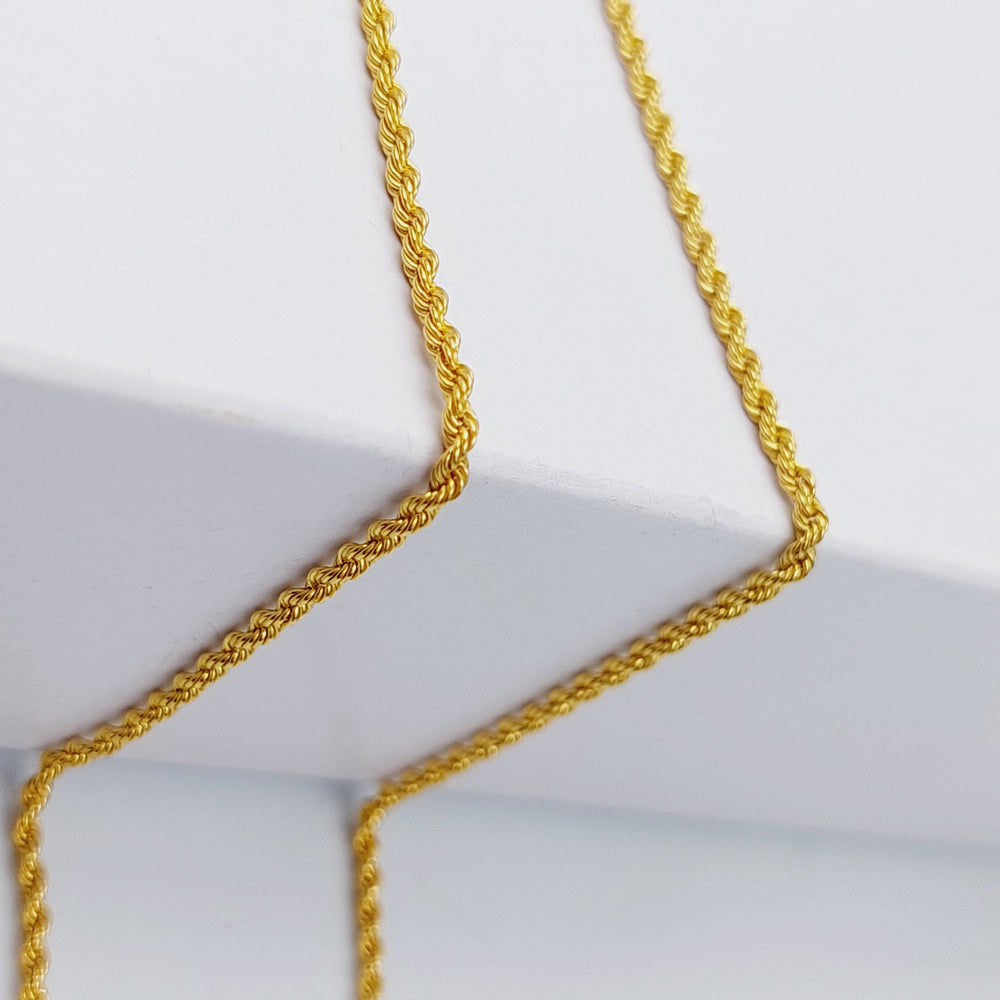 21K Gold 50cm Thin Rope Chain by Saeed Jewelry - Image 2