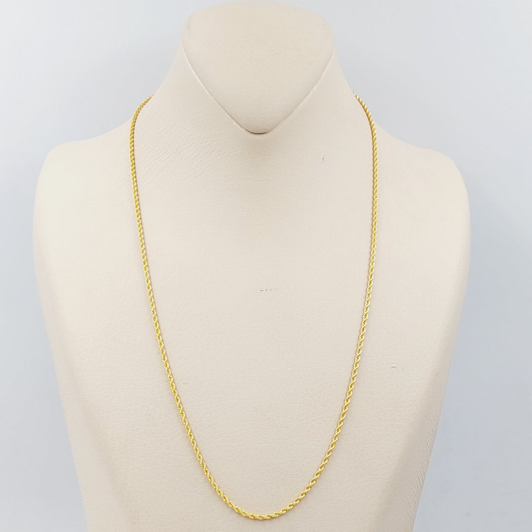 21K Gold 50cm Thin Rope Chain by Saeed Jewelry - Image 5