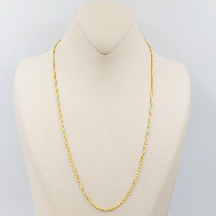 21K Gold 50cm Thin Rope Chain by Saeed Jewelry - Image 5