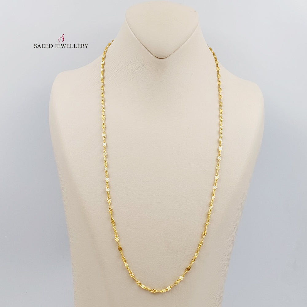 21K Gold 60cm Blade Chain by Saeed Jewelry - Image 2