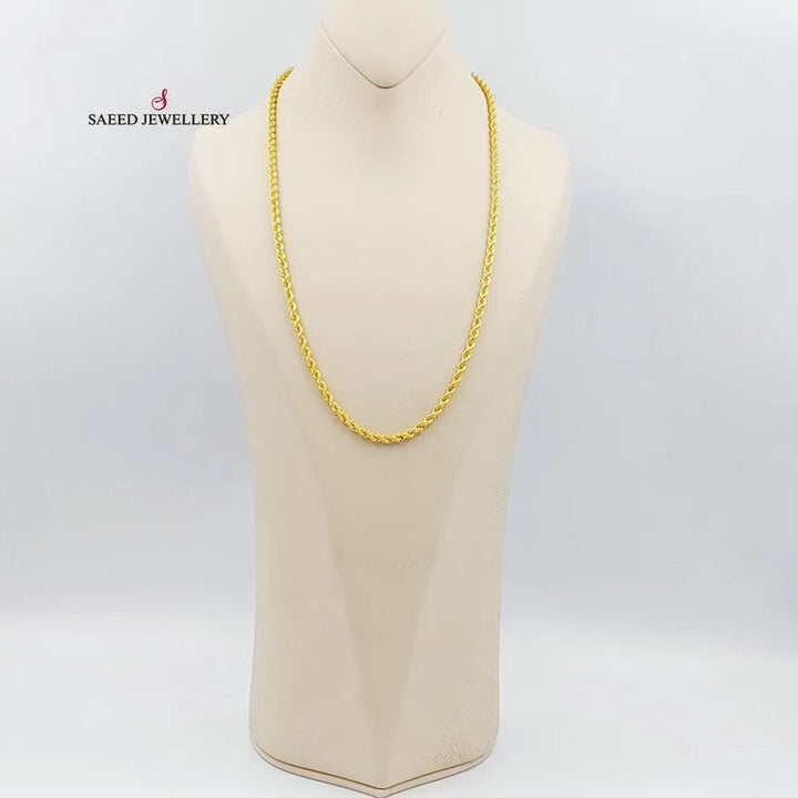 21K Gold 60cm Medium Rope Thickness Chain by Saeed Jewelry - Image 2