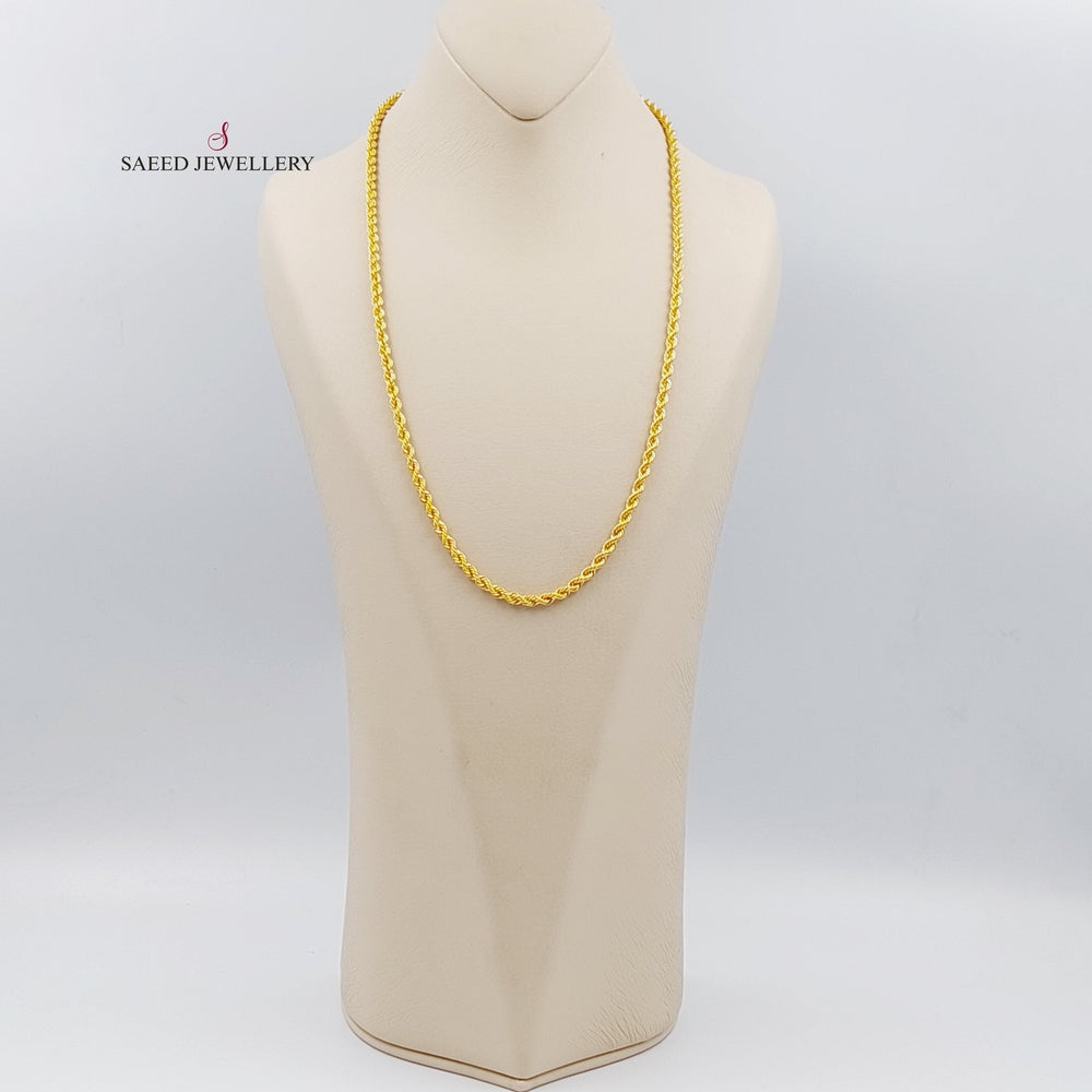 21K Gold 60cm Medium Thickness Rope Chain by Saeed Jewelry - Image 2