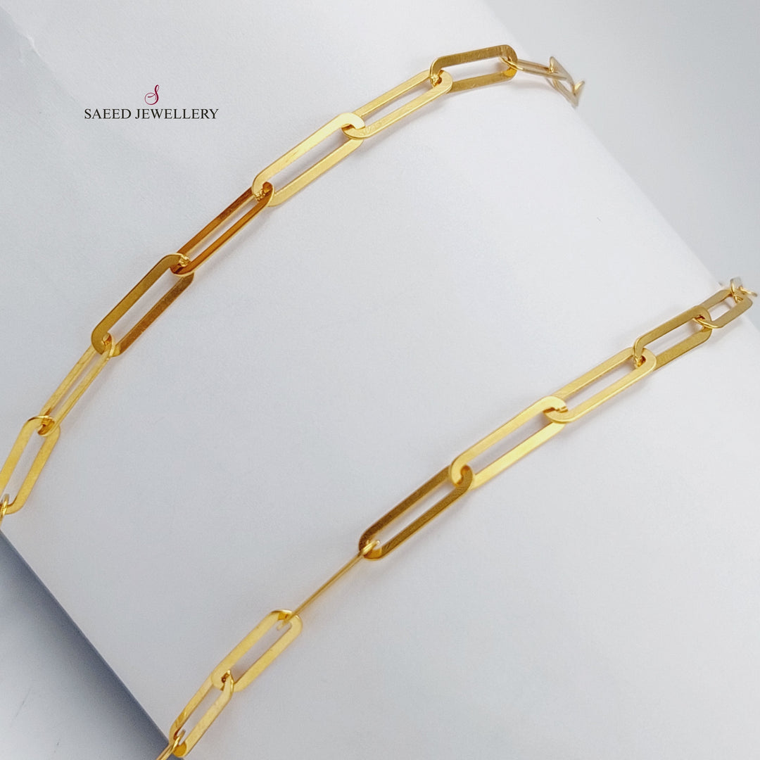 21K Gold 60cm Paperclip Necklace Chain by Saeed Jewelry - Image 2