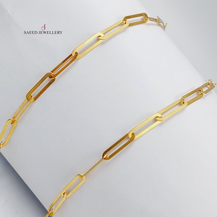 21K Gold 60cm Paperclip Necklace Chain by Saeed Jewelry - Image 2