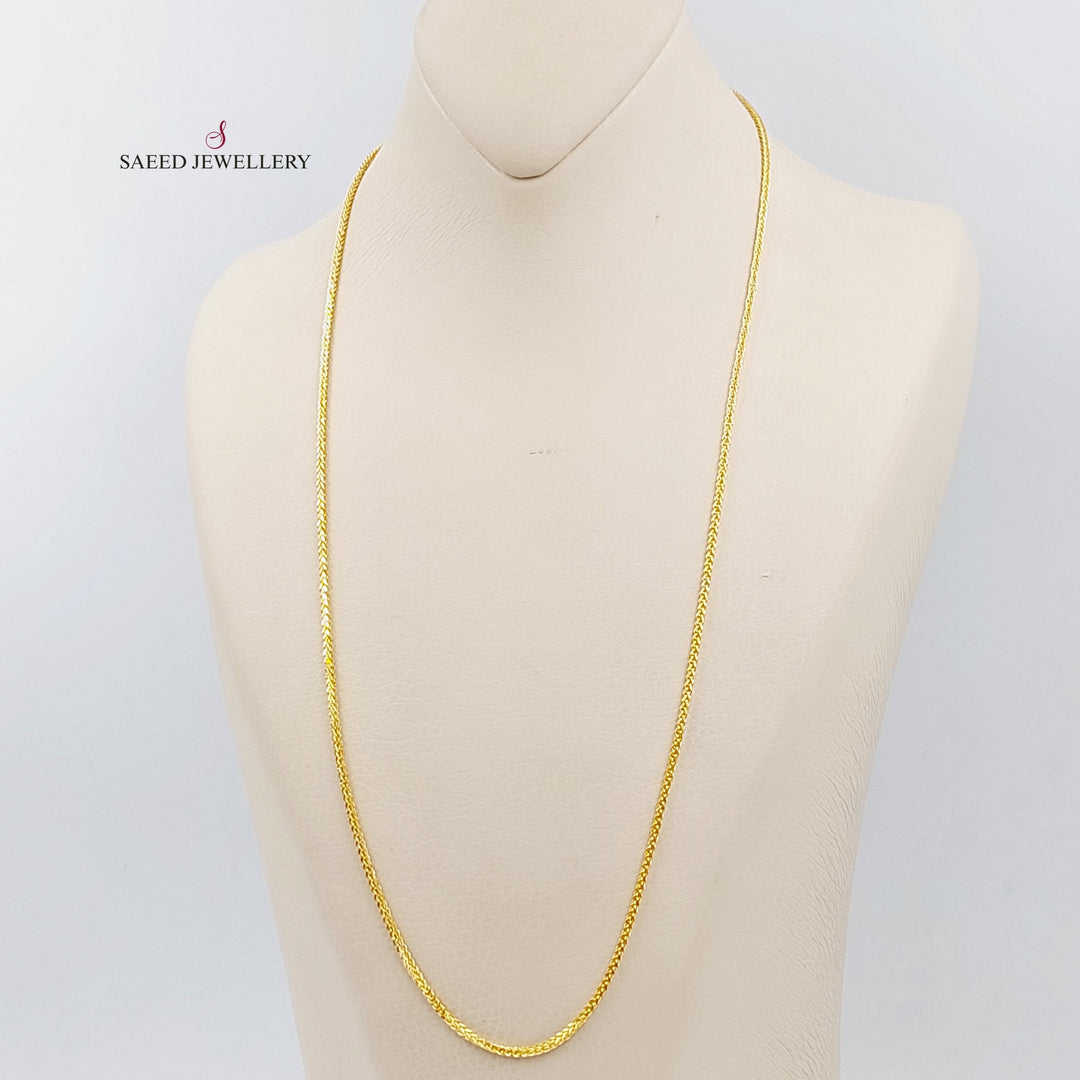 21K Gold 60cm Thin Franco Chain by Saeed Jewelry - Image 1