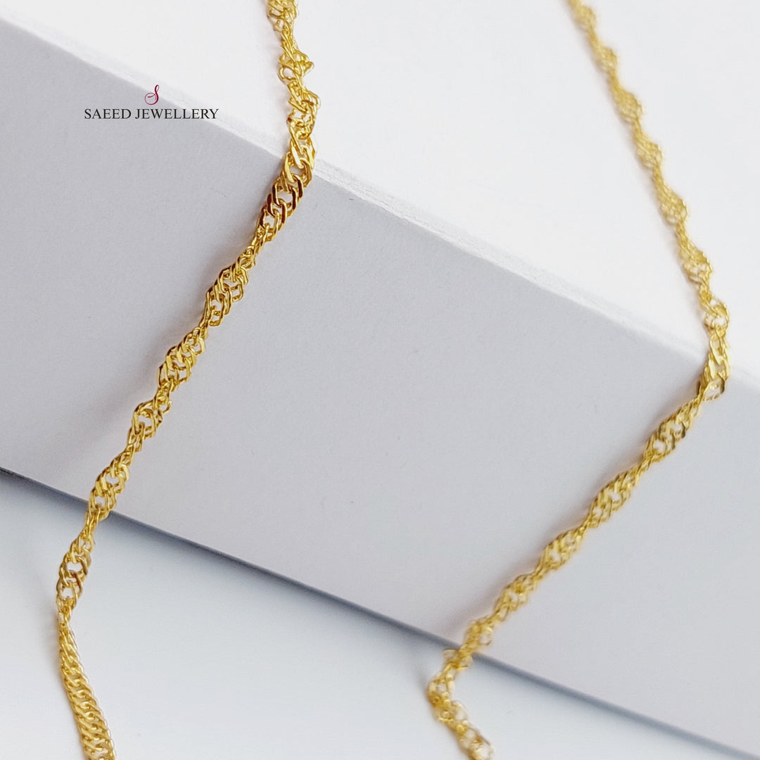 21K Gold 70cm Singapore Chain by Saeed Jewelry - Image 1