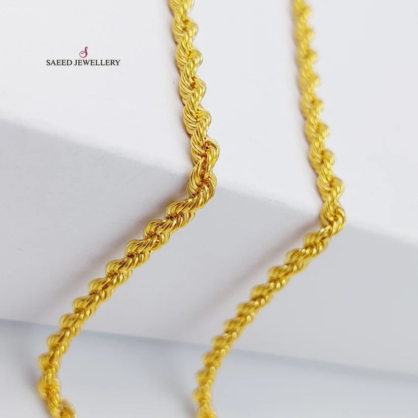 21K Gold 70cm Medium ThicknessT wisted Chain by Saeed Jewelry - Image 7