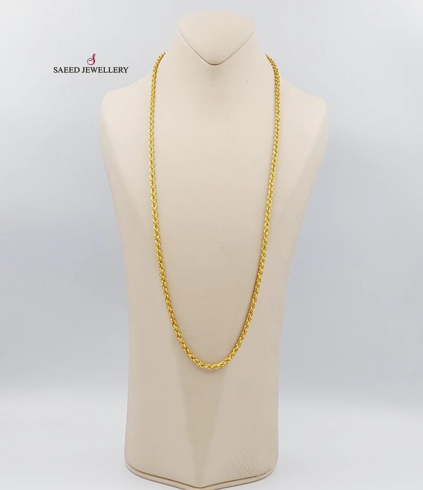 21K Gold 70cm Medium ThicknessT wisted Chain by Saeed Jewelry - Image 5