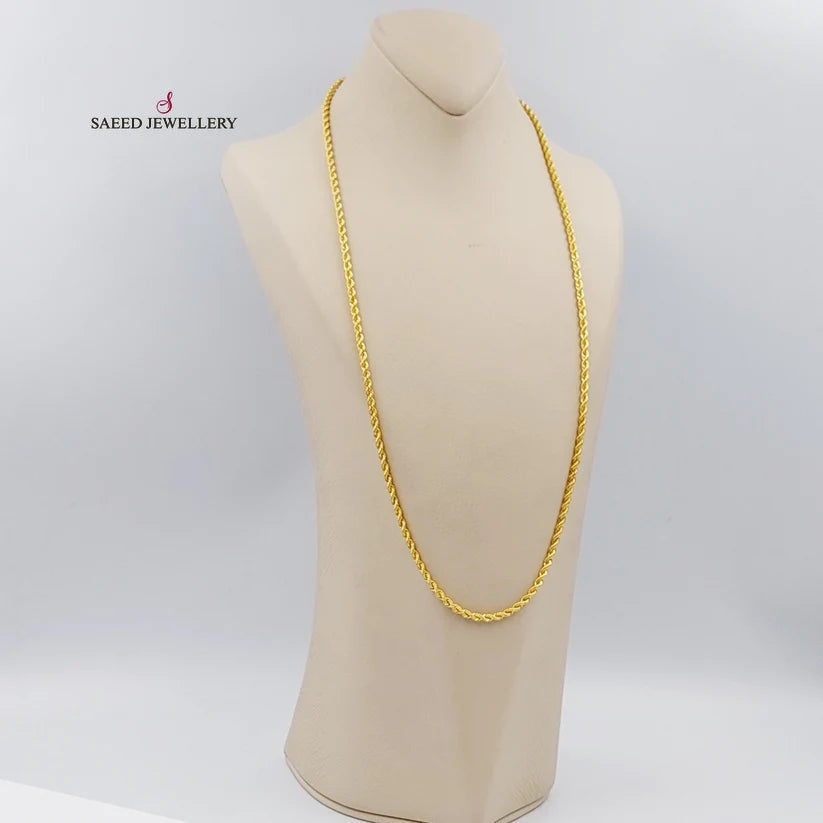 21K Gold 70cm Medium ThicknessT wisted Chain by Saeed Jewelry - Image 4