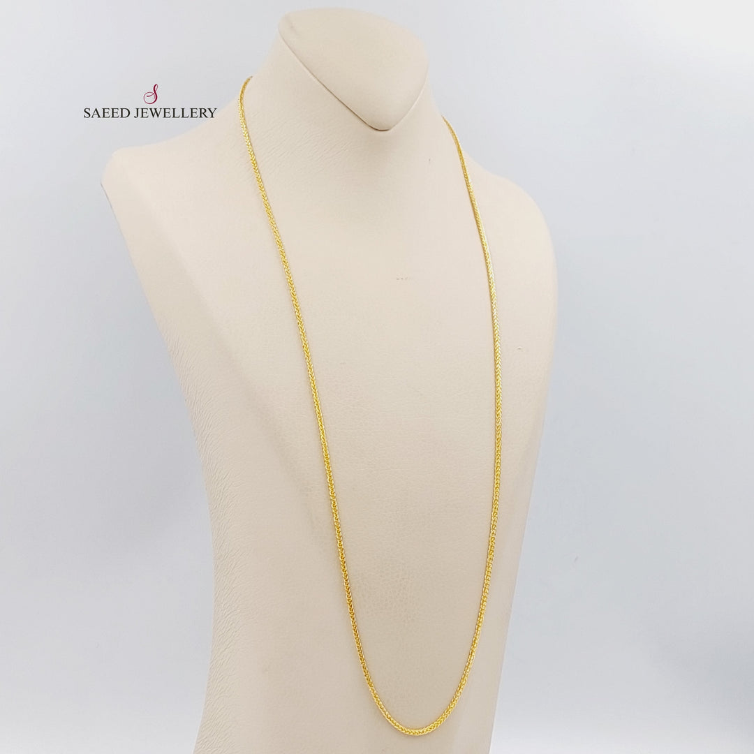 21K Gold 70cm Thin Franco Chain by Saeed Jewelry - Image 1