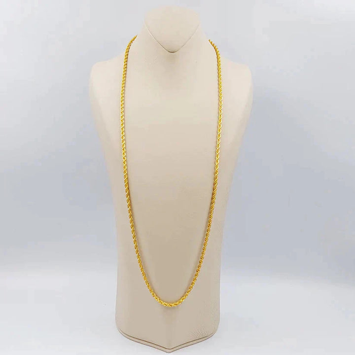 21K Gold 80cm Medium Thickness Rope Chain by Saeed Jewelry - Image 1