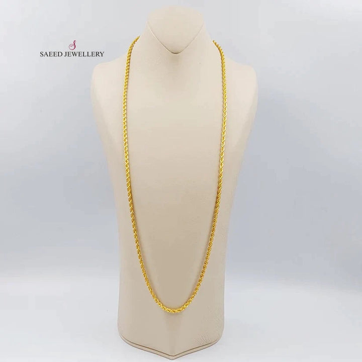 21K Gold 80cm Medium Thickness Rope Chain by Saeed Jewelry - Image 3