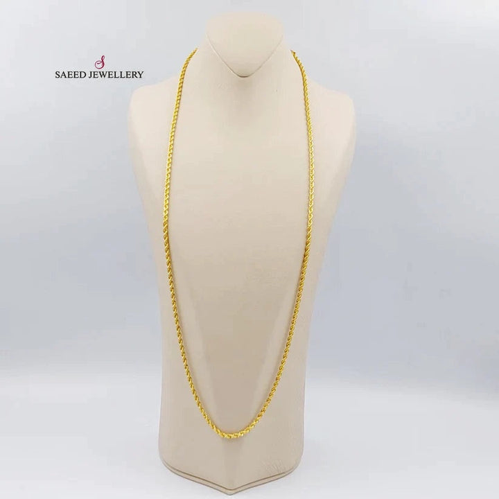 21K Gold 80cm Medium Thickness Rope Chain by Saeed Jewelry - Image 1