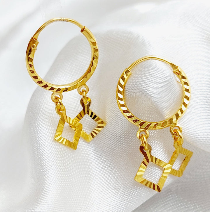 21K Gold Hoop Earrings by Saeed Jewelry - Image 2