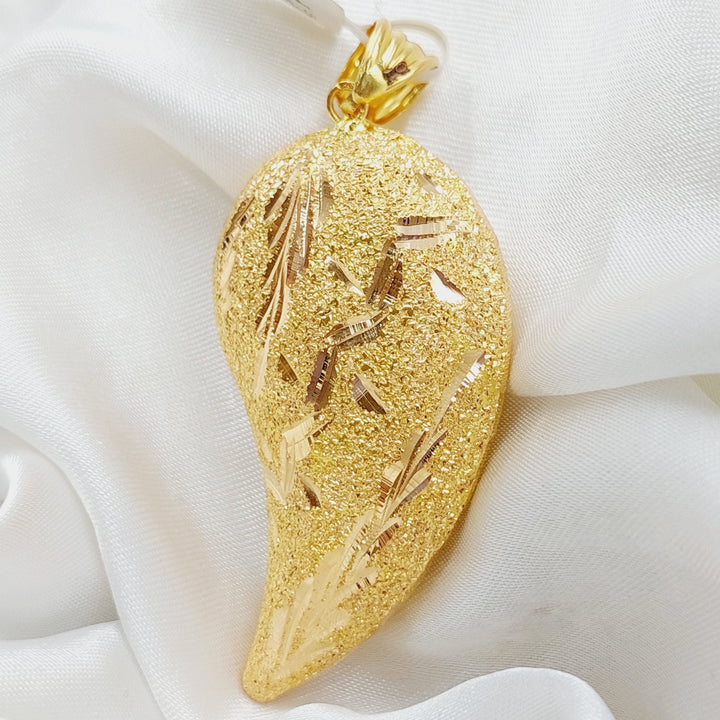 21K Gold Almond Pendant by Saeed Jewelry - Image 6