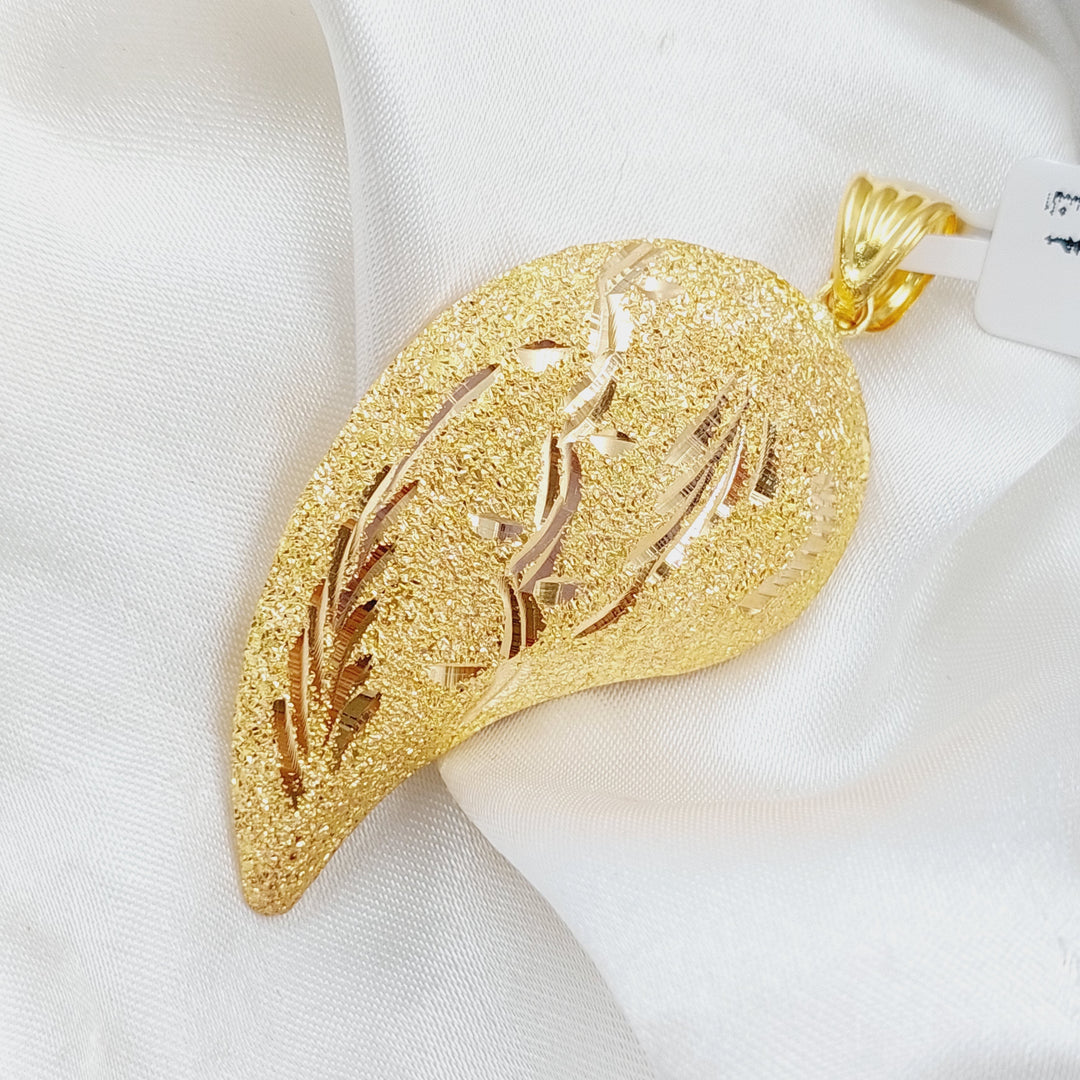 21K Gold Almond Pendant by Saeed Jewelry - Image 5