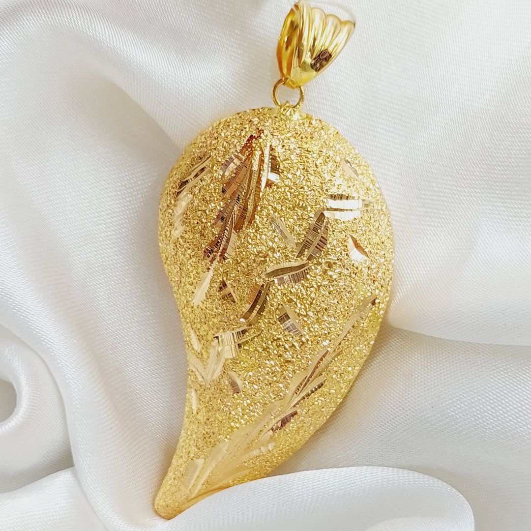 21K Gold Almond Pendant by Saeed Jewelry - Image 1