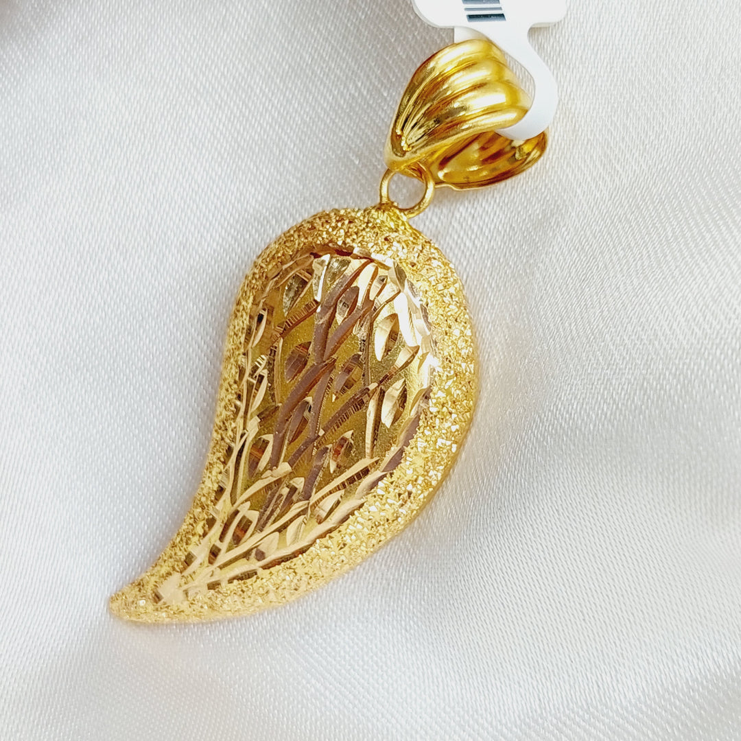 21K Gold Almond Pendant by Saeed Jewelry - Image 3