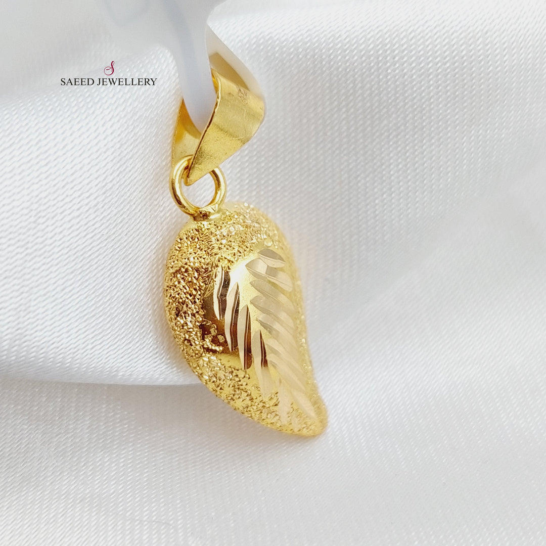 21K Gold Almond Pendant by Saeed Jewelry - Image 1