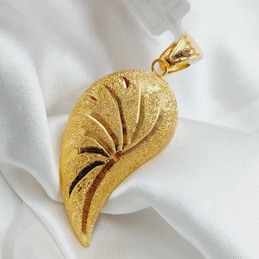 21K Gold Almond Pendant by Saeed Jewelry - Image 5