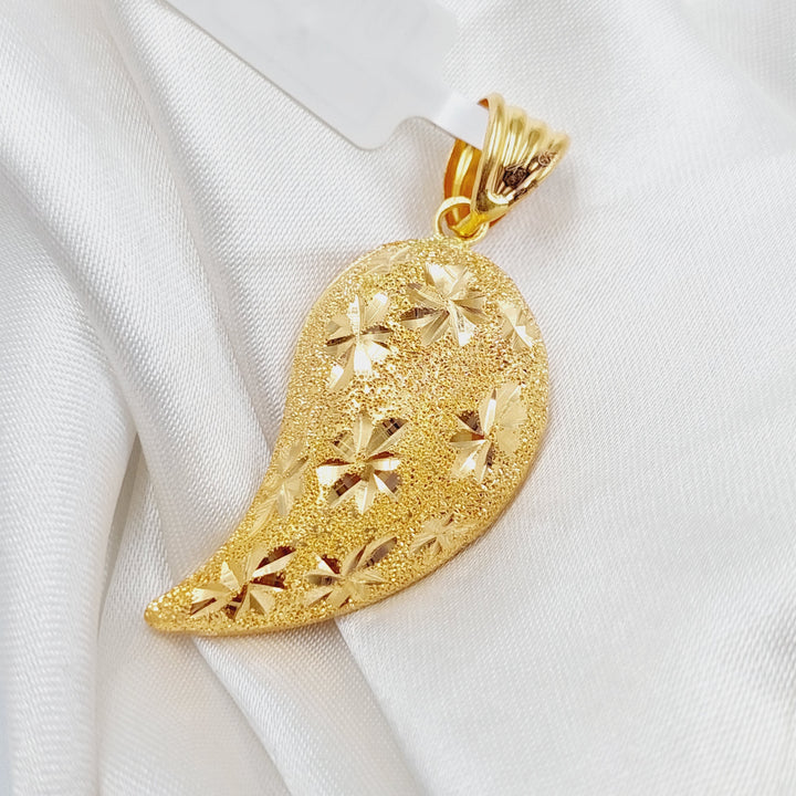 21K Gold Almond Pendant by Saeed Jewelry - Image 1