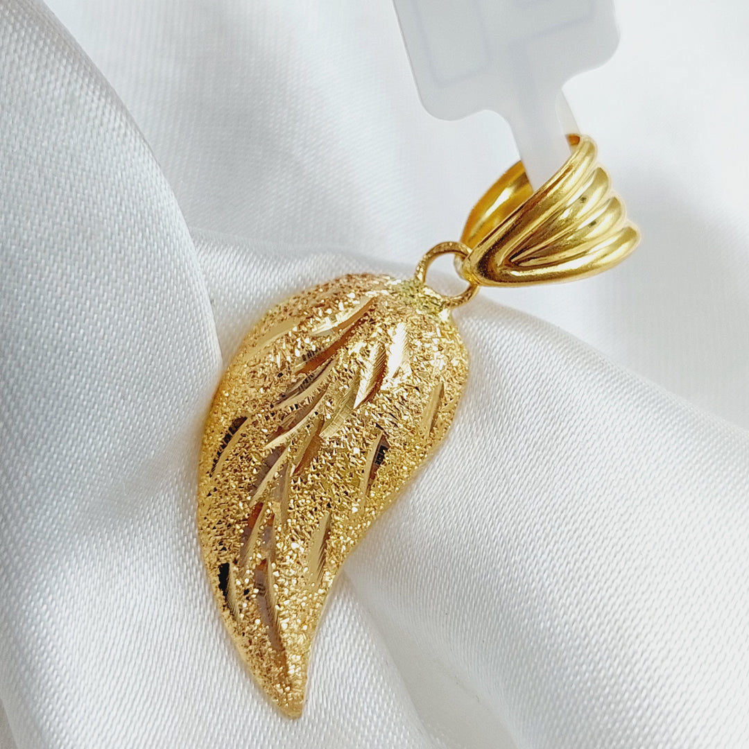 21K Gold Almond Pendant by Saeed Jewelry - Image 7